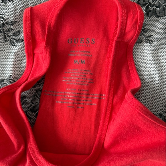 Guess Red Tank Top with Silver Lettering - Picture 5 of 6